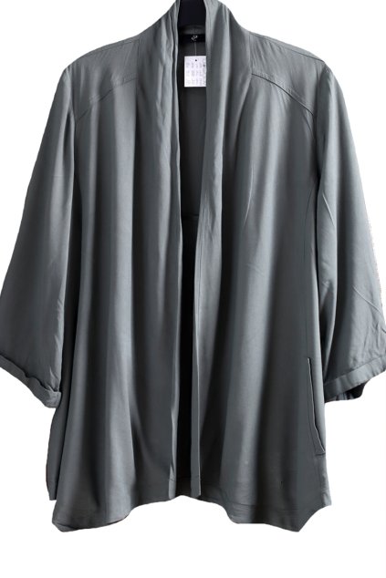 Dámský šedý, kratší cardigan s 3/4 rukávy / (52) / UK 24 / ANGLIE