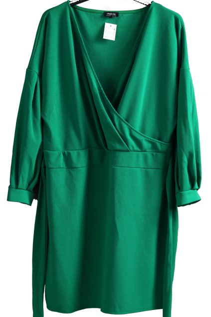 Dámské zelené, elastické  šaty na zavazování   / SIMPLY BE/ XXXL (50) / UK 22 / ANGLIE