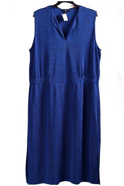 Dámské modré elastické, značkové  šaty s černým melírem  / NEXT / XXXL (50) / UK 22 / ANGLIE