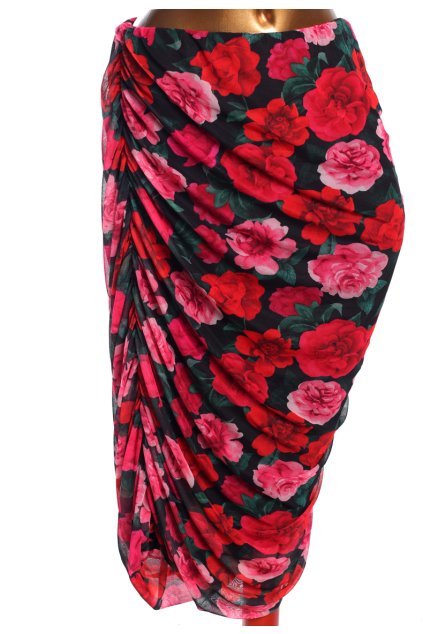 Dámská elastická barevná květovaná zajímavá sukně /BOOHOO / XXXXL+(54/56) / UK 26/28 / ANGLIE
