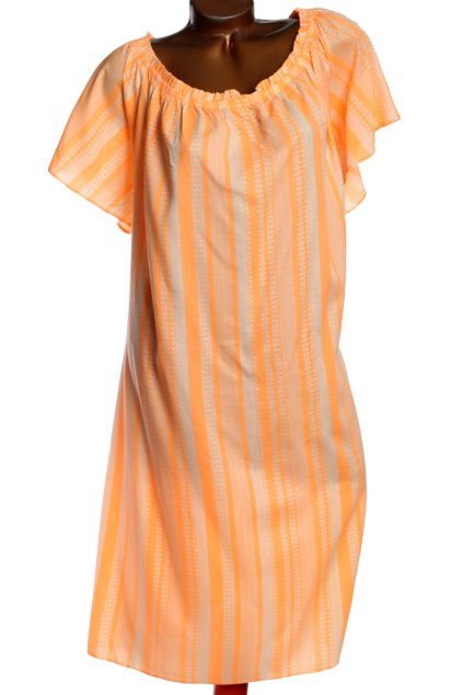 Dámské vzorované oranžové šaty/ PAPAYA / XXXL (50) / UK 22 / ANGLIE
