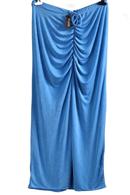 Dámské modré hodneě elastické šaty  / BOOHOO - XXXXL+ (56) / UK 28/ ANGLIE/ BOOHOO - XXXXL+ (56) / UK 28/ ANGLIE