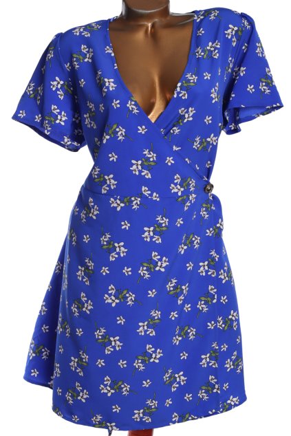 Dámské modré šaty s bílými květy / PRIMARK / (48) / UK 20 / ANGLIE