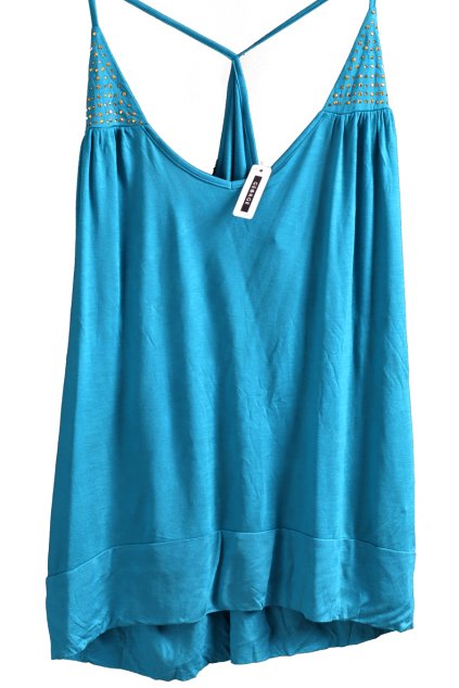 Dámská tyrkysová halenka se zlatými kamínky / George / XXXL (50)/ UK 22 / ANGLIE