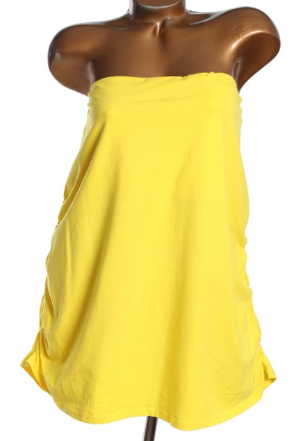 Dámský žlutý elastický  top bez ramínek / Capsule / XXXXL (52) / UK 24 / ANGLIE