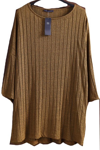 Dámský khaki  kvalitní značkový jarní svetřík / MS / XXXXL (52/54/56+) / UK 24 / ANGLIE