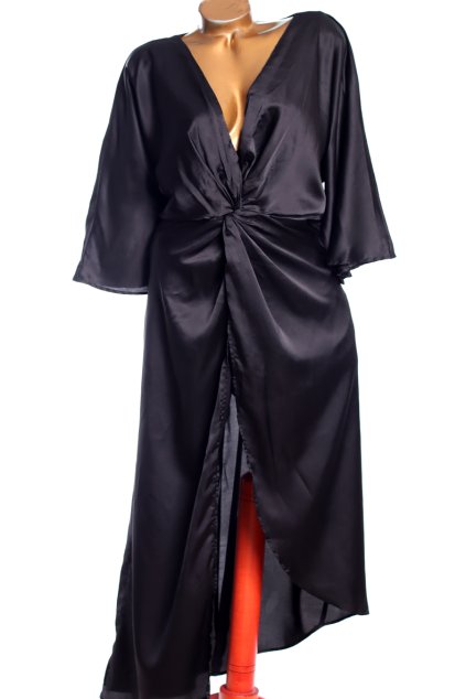Dámské černé saténové šaty  / IN THE STYLE / XXXL (50) / UK 22 / ANGLIE