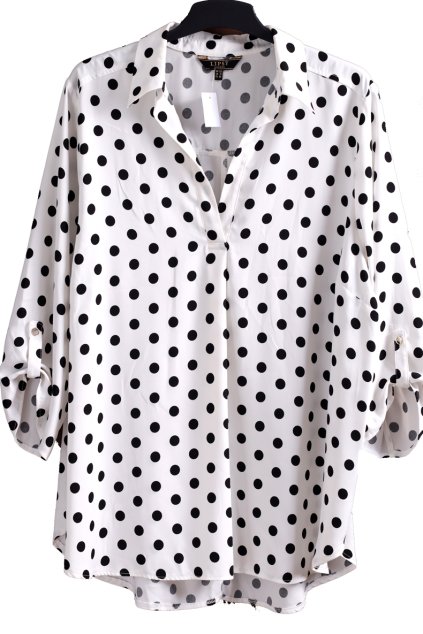 Dámská  značová  bílá halenka  s černými puntíky / LIPSY LONDON / XXXXL (50/52) / UK 22/24 / ANGLIE