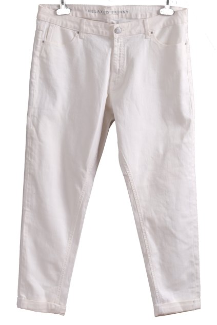 Dámské bílé džíny- střih relaxed skinny  / XXL (46) / UK 18 / ANGLIE