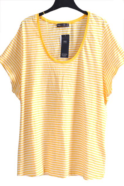 Dámská žluto-bílá pruhovaná halenka/ M&S / XXXXL (52) / UK 24 / ANGLIE