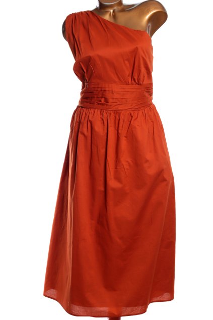 Dámské luxusní značkové hnědé šaty na jedno rameno / AUTOGRAPH / XXXXL (52) / UK 24 / ANGLIE