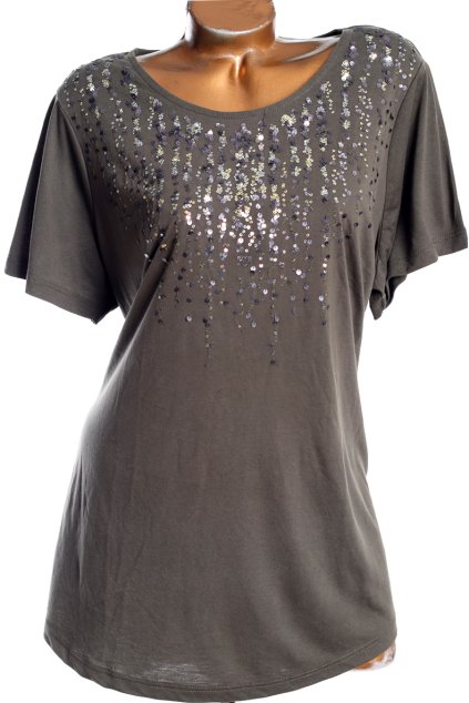 Dámská khaki tílková flitrovaná halenka / NEXT / XXXL (50) / UK 22 / ANGLIE