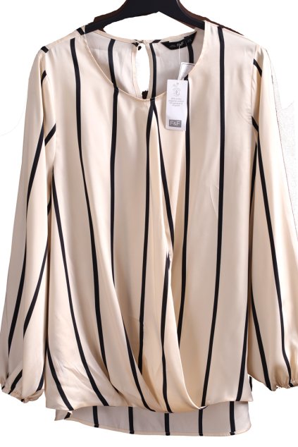 Dámská béžovo-černá pruhovaná halenka / F&F / XXXL (48/50) / UK 20 / ANGLIE