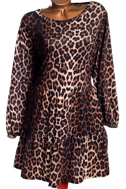 Dámské černo-hnědé tygrované šaty  / YOURS/ XXXXL (50/52) / UK 22/24 / ANGLIE