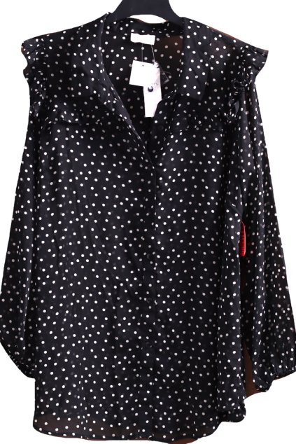 Dámská černá halenka s bílými puntíky   / YOURS / XXXL (50) / UK 22 / ANGLIE