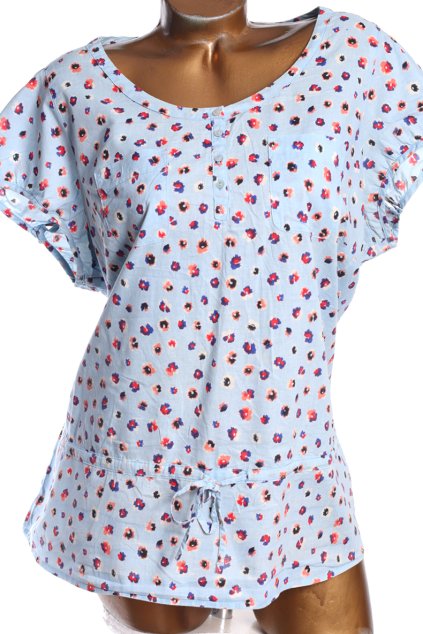 Dámská modrá halenka s květy / Marks & Spencer / XXXL (48) / UK 20 / ANGLIE