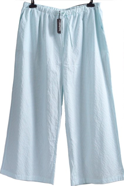 Dámské domácí  modro-bílé kostkované kalhoty/ BOOHOO  / XXXXL (50) /  UK 22 / ANGLIE