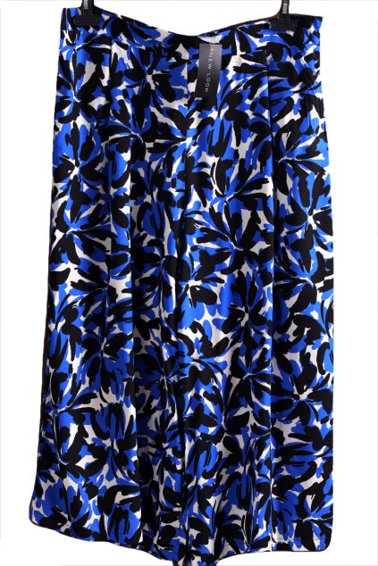 Dámské černomodro-bílé vzorované kalhoty  / NEW LOOK / XXXL (48) / UK 20 / ANGLIE