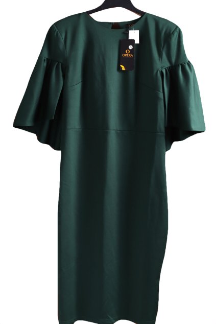 Dámské podzimní smaragdové šaty  / OPERA / XXXL (50) / UK 22 / ANGLIE