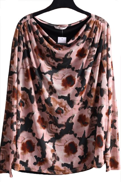 Dámská béžovo-hnědo-khaki vzorovaná halenka  / TU / XXXXL (52) / UK 24 / ANGLIE