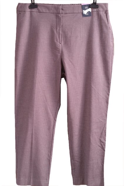 Dámské černo-bílo-červené společenské kalhoty / Marks&Spencer / XXXL (50) / UK 22/ ANGLIE