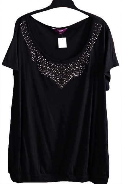Dámská černá halenka s kamínky / INSPIRE /  XXXXL (54) / UK 26 /  ANGLIE