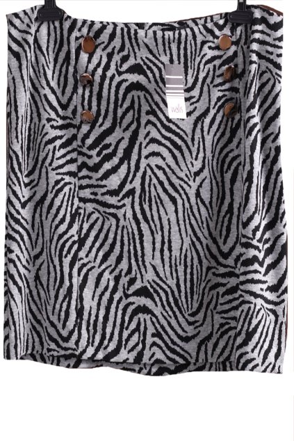 Dámská černo-šedá sukně se zebrovaným vzorem  / WALLLIS / XXXL (50) / UK 22/ ANGLIE