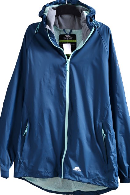 Dámská modrá nepromokavá šustkováZNAČKOVÁ  bunda / TRESPASS/ XXXL (44/46) / UK 16/18 / ANGLIE