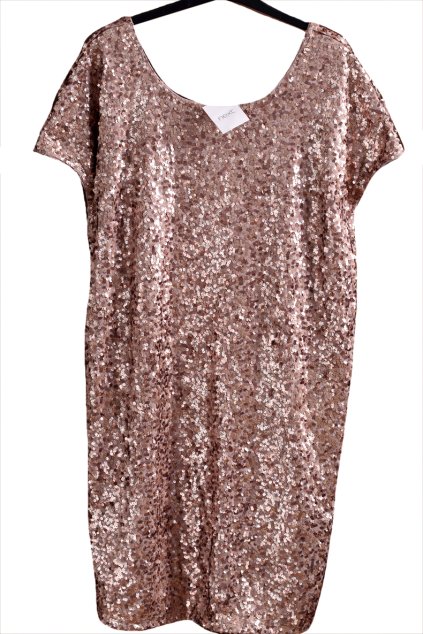 Dámské hnědé flitrované šaty / NEXT / XXXL (50/52) / UK 22 / ANGLIE