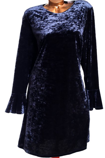 Dámské tmavomodré sametové šaty /Marks & Spencer / XXL (46/48) / UK 18 / ANGLIE