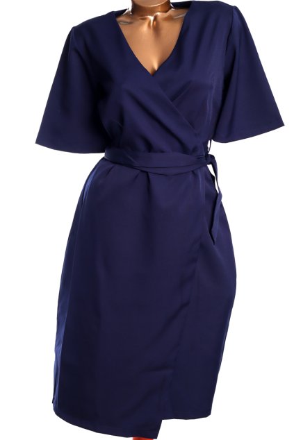 Dámské  tmavě modré zavinovací šaty / MOON / XXL (44/46) / UK 18  / ANGLIE