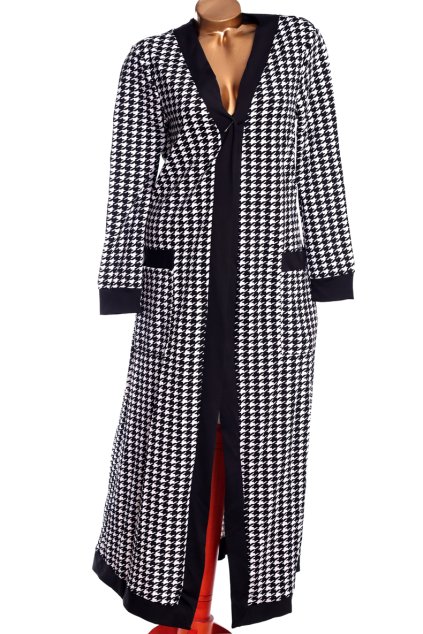 Dámský černo-bílý kostkovaný přehoz /  XXL (46) / UK 18 /  ANGLIE