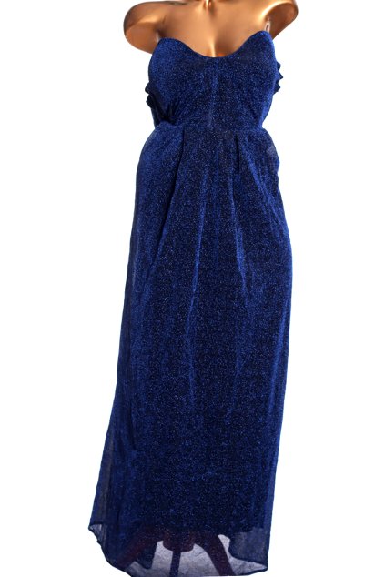 Dámské modré třpytivé šaty / FEARIESTY/ XXXXL (52) / UK 24 / ANGLIE