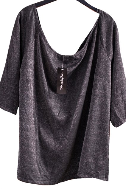 Dámská černá třpytivá halenka / SIMPLY BE /  XXXXL (52) / UK 24 / ANGLIE