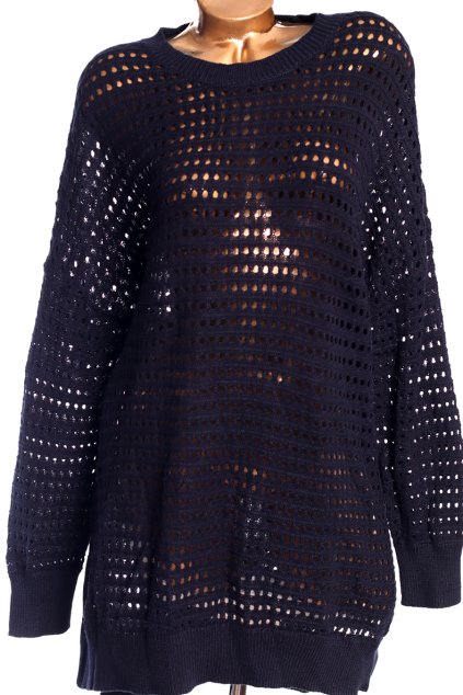 Dámský dírkatý černý svetr /YOURS / XXXL/XXXXL (50/52) / UK 22/24 / ANGLIE