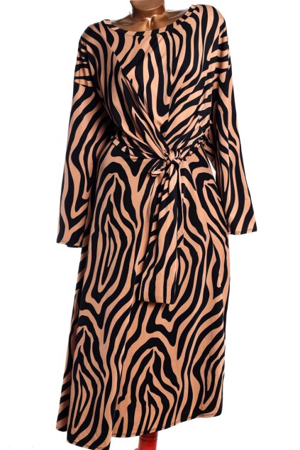 Dámské černo-hnědé zebrované šaty/ ASOS / XXXXL (54) / UK 26 / ANGLIE