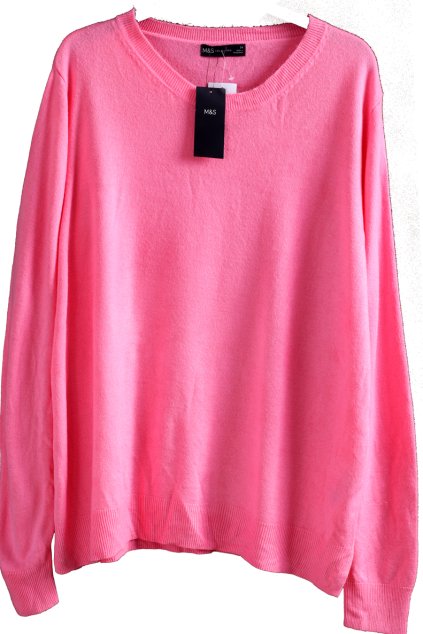 Dámský růžový svetřík / Marks & Spencer/ XXXXL (52) / UK 24 / ANGLIE