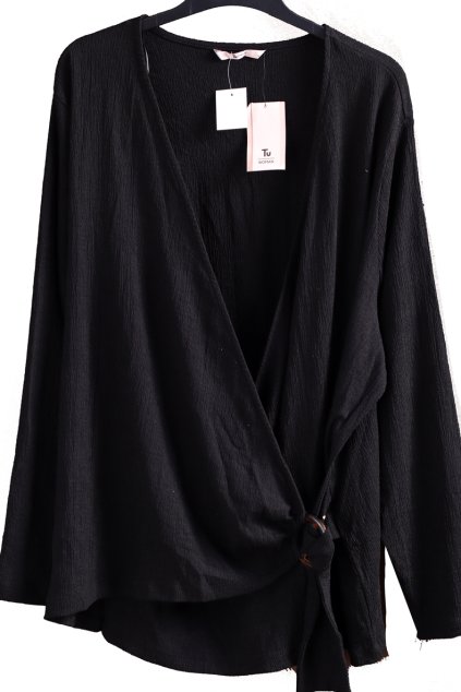 Dámská  černá zavinovací halenka / TU  / XXXXL (54) / UK 26 / ANGLIE