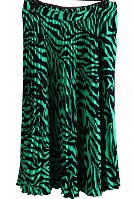 Dámská zeleno-černá plísová sukně / Marks & Spencer/ XXL (50)/ UK 22 / ANGLIE