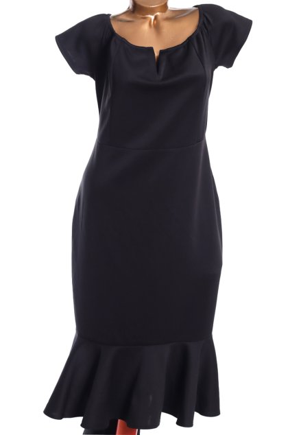 Dámské černé šaty s volány / XXL (48) / UK 20 / ANGLIE