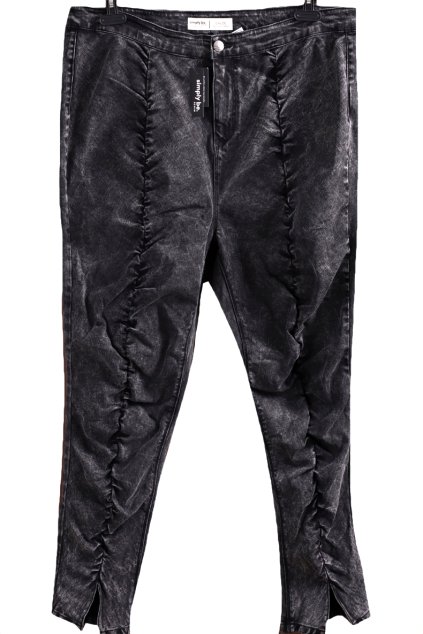 Dámské černo-šedé kalhoty / simply be - chloe high waist skinny / XXXL (52) / UK 24 / ANGLIE