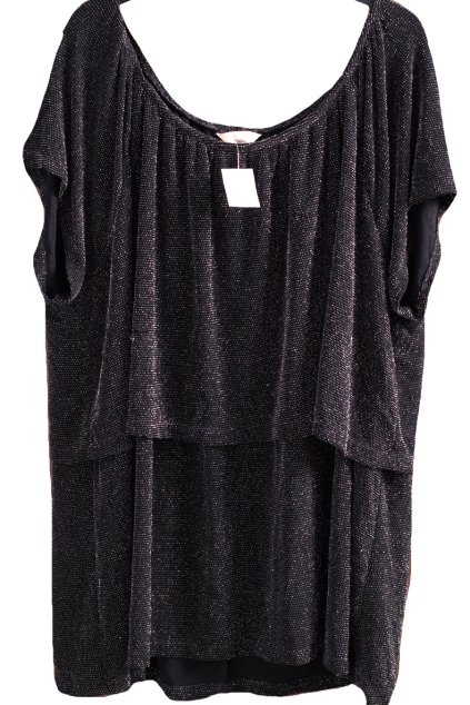 Dámská černá třpytivá halenka / Anthology - XXXXL+ (60) /UK 32 / ANGLIE