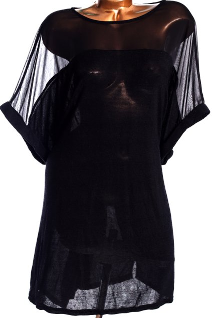 Dámská černá halenka s třpytkami / XXXXL (54/56) / UK 26/28  / ANGLIE