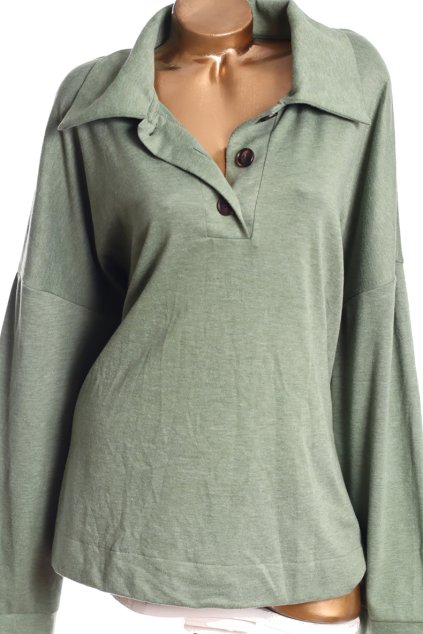 Dámská zelená mikina s límcem / TU / XXXXL (54) / UK 26 / ANGLIE