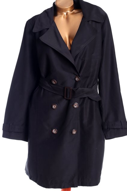 Dámský černý kabát - trenčkot / NEW LOOK - XXXXL (48) / UK 20 / ANGLIE