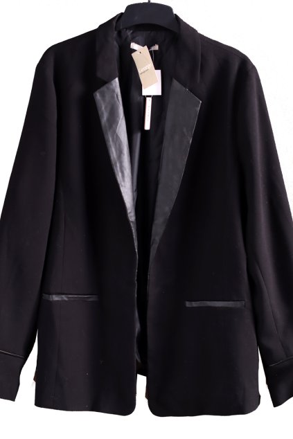 Dámské černé sako s kožešinovými prvky / GEORGE / XXXL (50) / UK 22 / ANGLIE