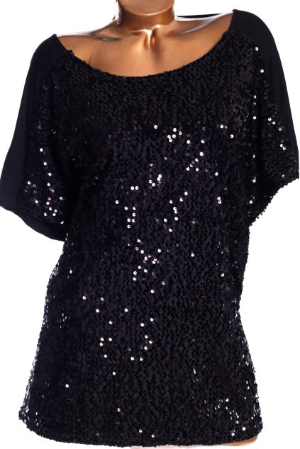 Dámská černá flitrovaná halenka / George / XXXXL (52) / UK 24 / ANGLIE