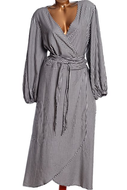 Dámské černo-bílé kostkované šaty / EMMA WILLIS  / XXL (46) / UK 18  / ANGLIE