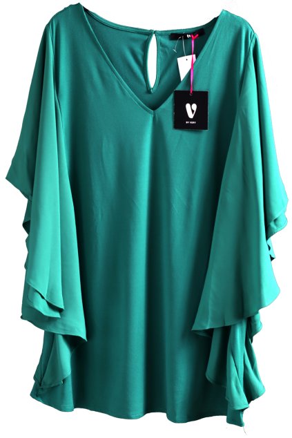 Dámská  zelená halenka s motýlovými rukávy / BY VERY / XXXL (50) / UK 22 / ANGLIE