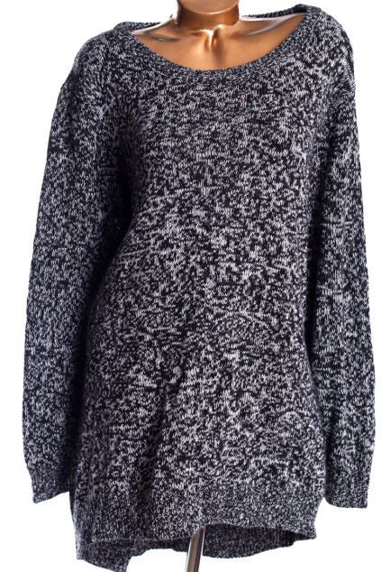 Dámský černo-bílý svetr/ YOURS / XXXXL (54/56) / UK 26/28 /  ANGLIE